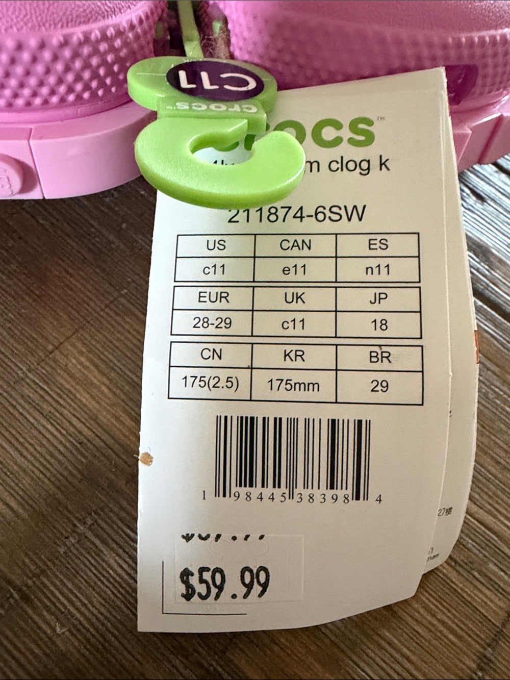 LEGO Kids' Pink Brick-Detail Clog C 11 - Picture 4 of 5